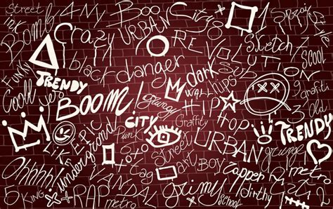 Premium Vector | Wall with graffiti symbol writing sprayinktagsplashscribble Street art hand ...