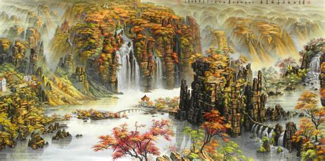 Chinese Mountain and Water Painting 1328001, 124cm x 248cm(49〃 x 97〃)