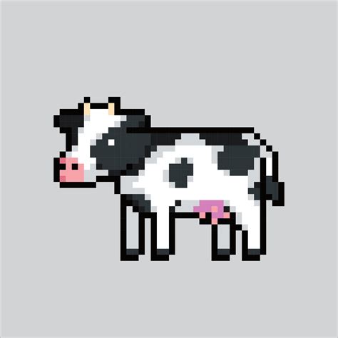 Pixel art illustration Cow. Pixelated Cow. Cute Barn Cow animal icon pixelated for the pixel art ...