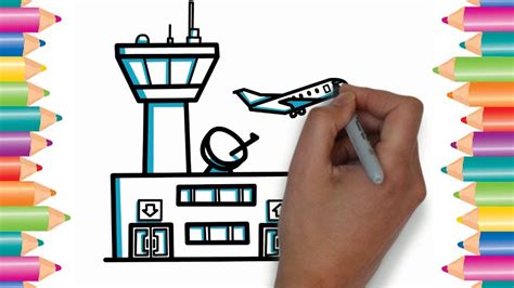 Airport Drawing For Kids / How To Draw An Airport Youtube - Not only models/airport drawing for ...