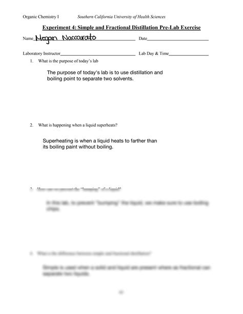 SOLUTION: Organic chemistry 1 lab experiment 4 pre lab - Studypool