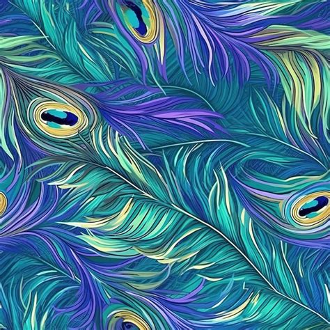 Premium AI Image | peacock feathers pattern