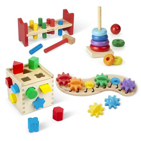 Melissa & Doug 4 Wooden Classic Rainbow Learning Toys - Walmart.com