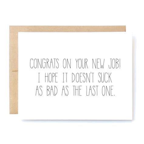 Funny New Job Congratulations New Job Card New Job - Etsy