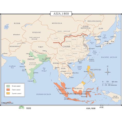 History Maps for Classroom - History Map #150 Asia, 1800