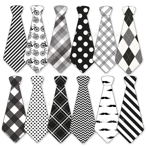 Necktie clip art set tie clip art printable by digitalfield