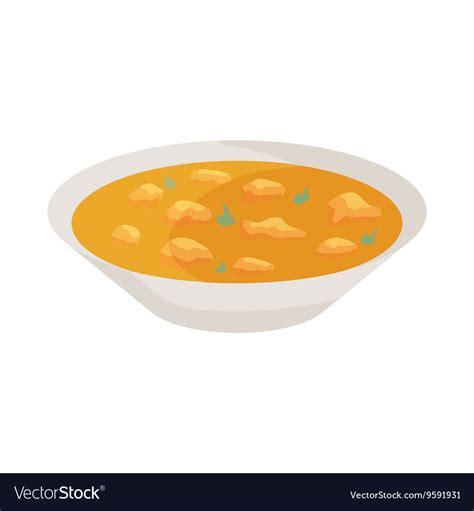 Indian soup icon cartoon style Royalty Free Vector Image