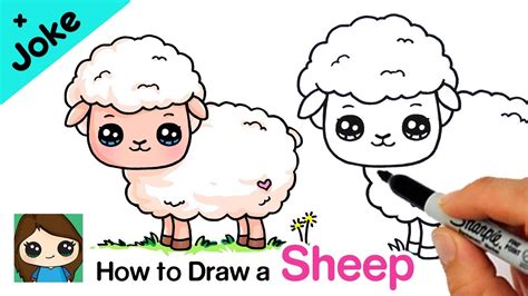 Animal portrait lamb cute drawing Detailed tutorial to draw cute lambs