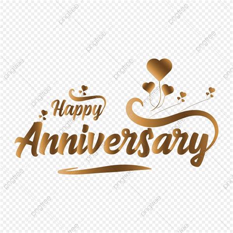 Golden Wedding Anniversary Vector Hd PNG Images, Happy Anniversary Beautiful Golden Text, Happy ...