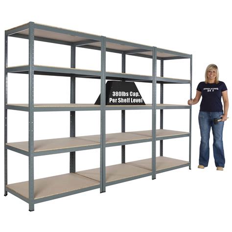 Metal Steel Garage Shelving Commercial Storage Unit, 5 Shelves, 71"Hx ...