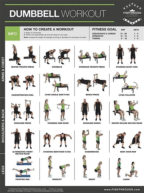 FTDL Dumbbell High Intensity Workout - Laminated Poster / Chart ...