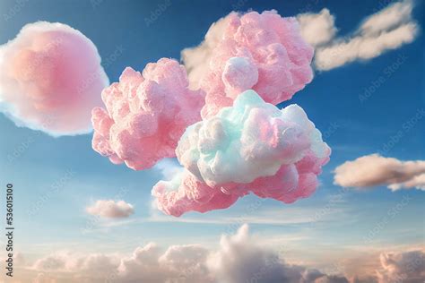 Cotton candy clouds Stock Illustration | Adobe Stock