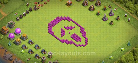 Best Funny Troll Base TH6 with Link 2024 - Town Hall Level 6 Art Base Copy - (#10)