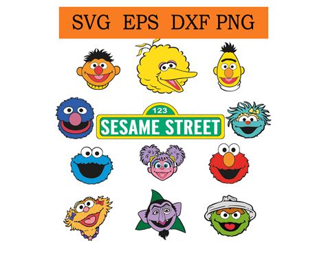 Sesame Street SVG File – Vector Design in, Svg, Eps, Dxf, and Jpeg ...