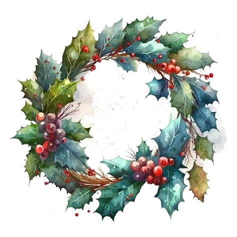 Premium Vector | Watercolor christmas wreath watercolor for banner ...