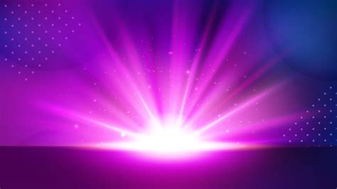 Violet Light Rising from Horizon, Glowing Shine Background. Widescreen ...