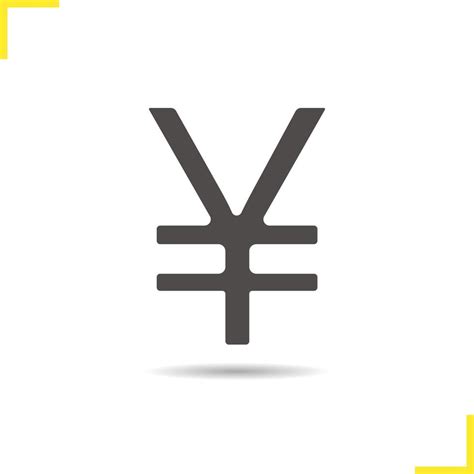 Yen sign icon. Drop shadow Japan sign silhouette symbol. Japan currency ...