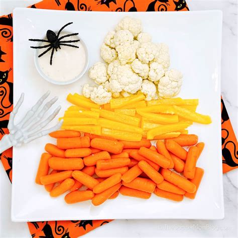 Candy Corn Halloween Veggie Platter - The Soccer Mom Blog