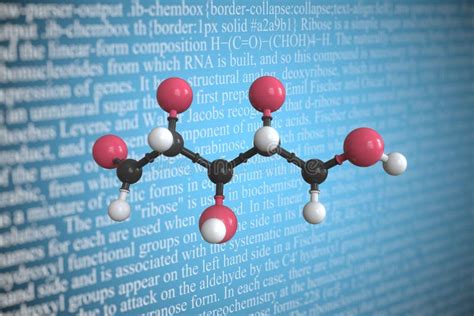 Ribose Scientific Molecular Model, 3D Rendering Stock Illustration ...