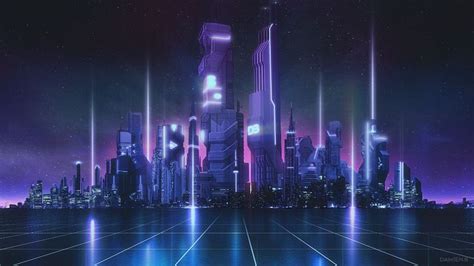 Desktop wallpaper future city, bluish theme, digital art, hd image ...