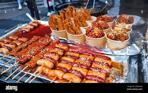 Seoul Myeongdong Street Food Stock Photo - Alamy