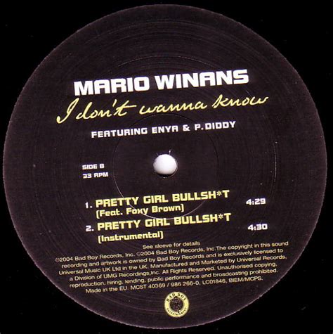 Vinyl-Video: Mario Winans featuring Enya & P. Diddy - I Don't Wanna Know [2004]