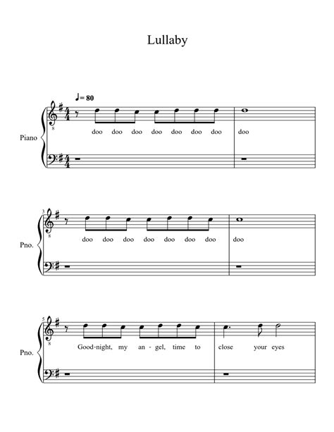 Lullaby Sheet music for Piano | Download free in PDF or MIDI ...