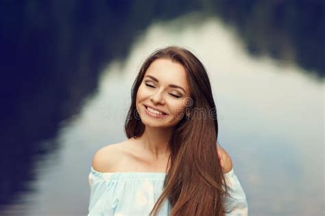 Smiling Girl Outdoors Portrait Stock Image - Image of natural, joyful ...