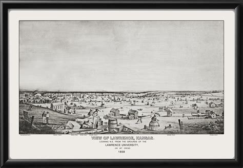 Lawrence KS 1858 Restored Map | Vintage City Maps