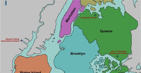 Map of NYC 5 boroughs & neighborhoods