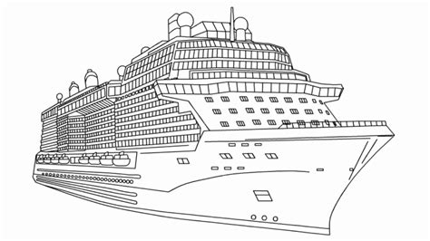 Cruise Ship Drawing Sketch