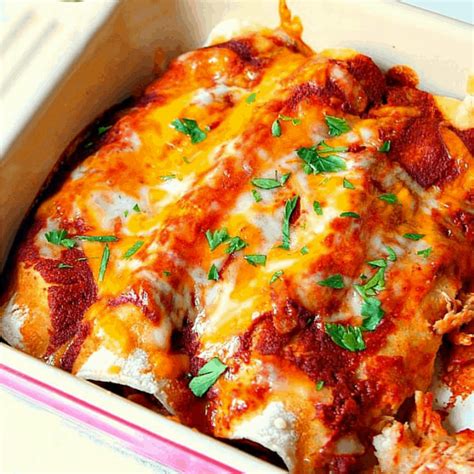 Easy Chicken Enchiladas - Crunchy Creamy Sweet