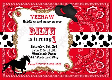 Free Printable Cowboy Birthday Invitations | Dolanpedia