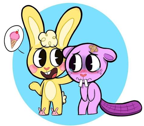 Cuddles x Toothy in 2022 | Happy tree friends, Cuddling, Free friends