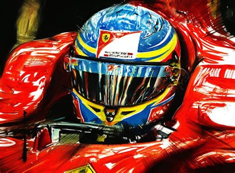 Fernando Alonso Ferrari F1 Helmet Cockpit Race Car - Art - Catawiki