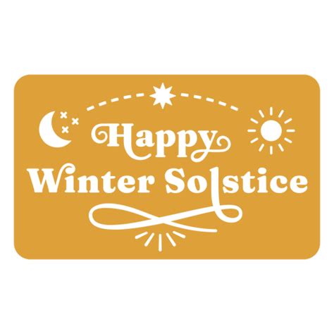 Solstice flat quote happy winter PNG Design