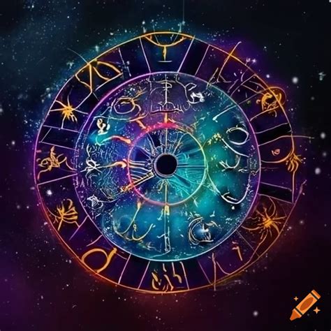 Dark background with mystical astrology symbols on Craiyon