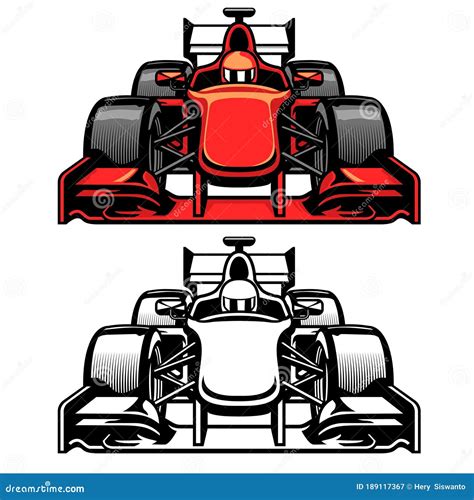 Formula Car Race Front Side View Stock Vector - Illustration of ...