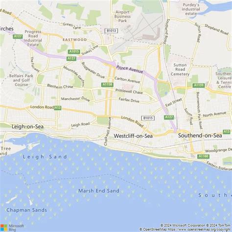 Map Of Westcliff On Sea