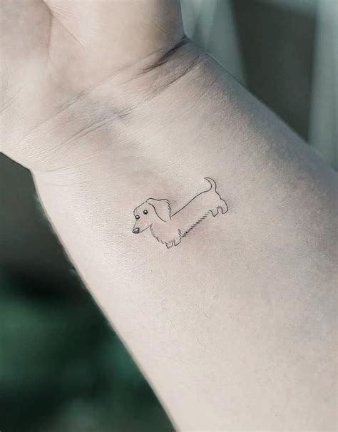 20 Simple Dachshund Outline Tattoo Ideas | Inku Paw | Daschund tattoo, Minimal tattoo ...