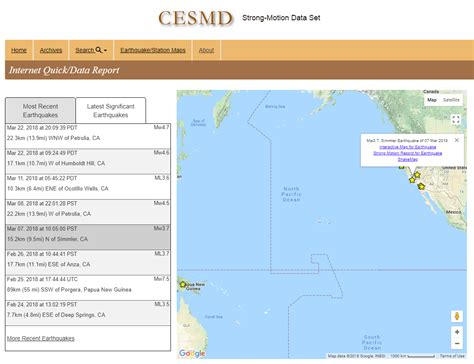 California Earthquake Gis Data - Trending USA