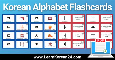 Free Korean Alphabet Flashcards - LearnKorean24