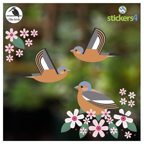 I Like Birds window sticker | Birds and Blooms Chaffinch | Stickers4