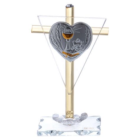 Holy Communion souvenir Cross with silver foil 4x2 in | online sales on ...