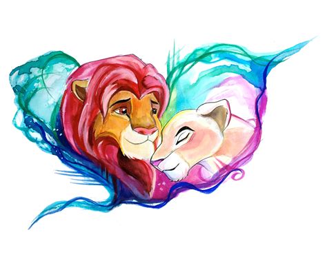 Simba and Nala fan art. | Lion king art, Disney art drawings, Disney drawings