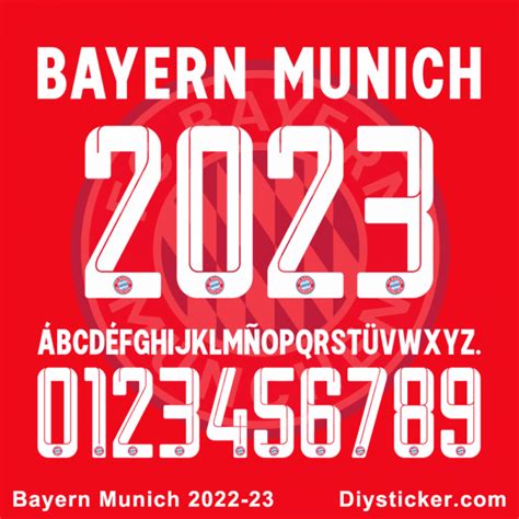 Bayern Munich 2023 Font - Iron-On Sticker