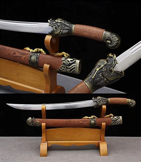 Chinese Broadsword Sword Damascus Steel WuShu DaDao Dragon Sharp Knife Sword-in Swords from Home ...