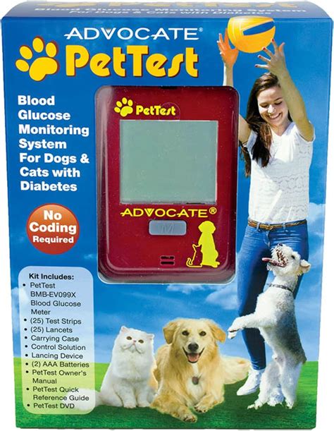 Advocate Pet Test Dog Cat Blood Glucose Meter Kit w/ Test Strip PT-100 ...