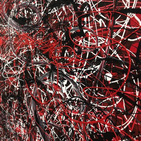 Jackson Pollock Painting Large Abstract Paintings On Red Canvas Modern ...