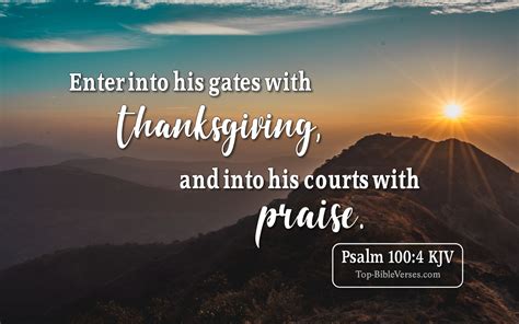 Psalm 100:4 KJV Inspirational Bible Verse Images | Bible Quotes